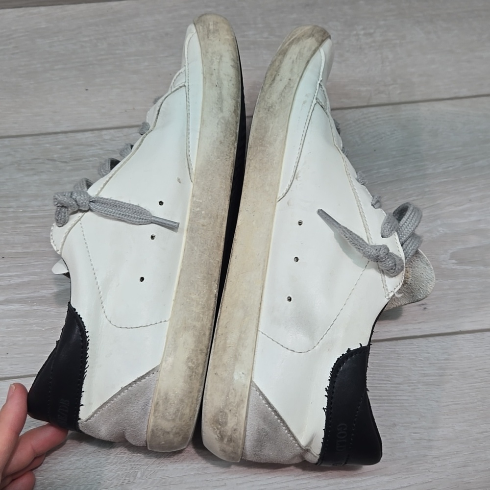 Golden Goose GGDB Women White & Black Star Sneakers Shoes Sz 41/42 US 11-12 - Picture 10 of 16